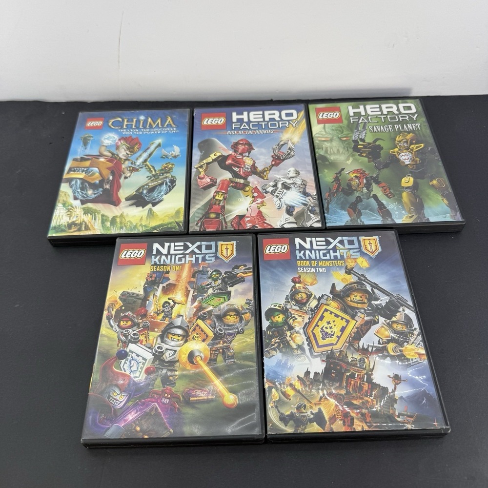 LEGO DVD Lot Nexo Knights Seasons 1 & 2 Hero Factory Chima 5 DVDs Warner Bros - Picture 2 of 2